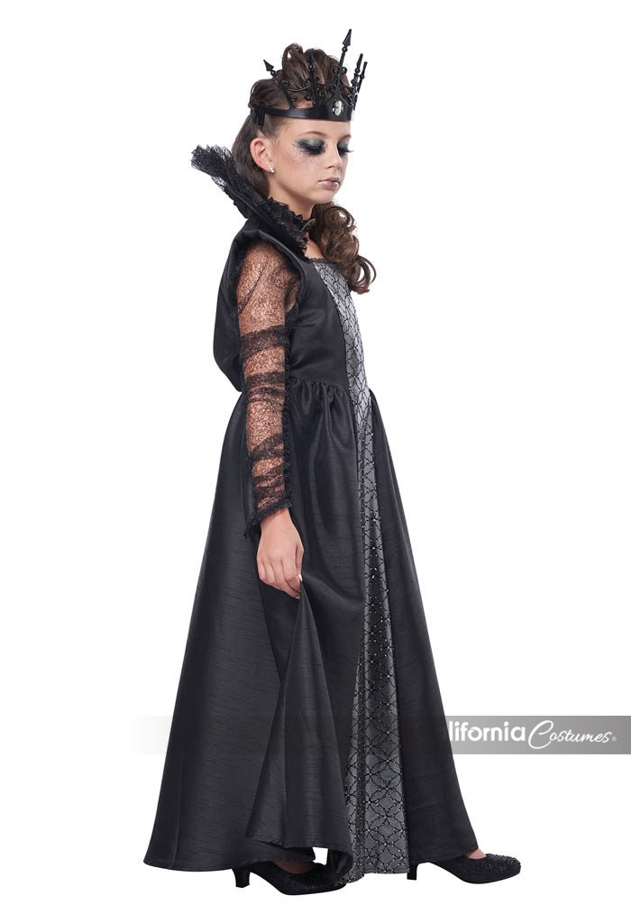 Dark Majesty Costume Bimba Con Corona – Abito Da Principessa Cattiva, Taglia S